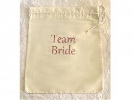 Ivory Silk Bag with "Team Bride"