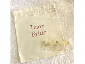 Ivory Silk "Team Bride" Bag Set