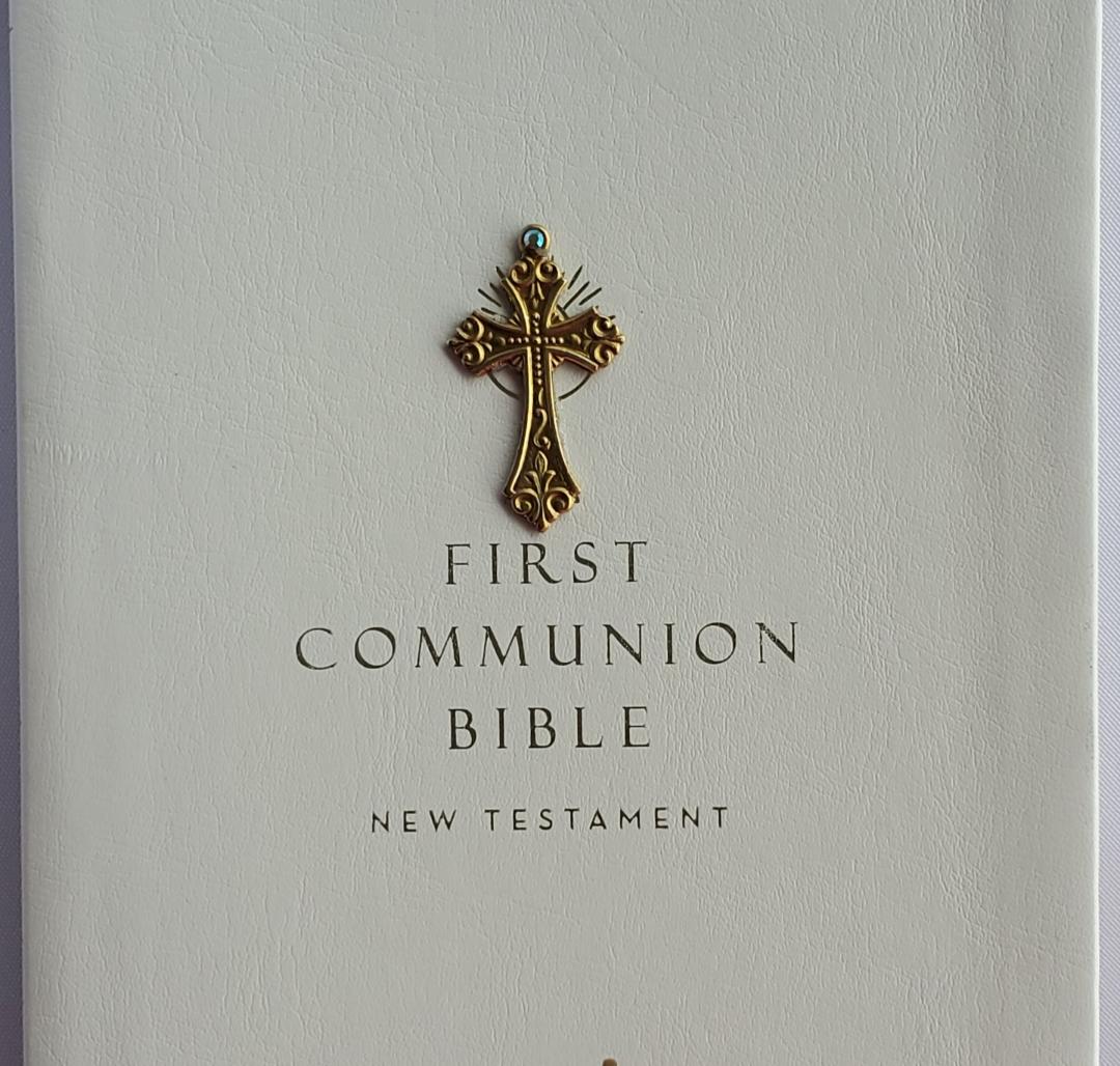 First Communion Bible with Gold Cross