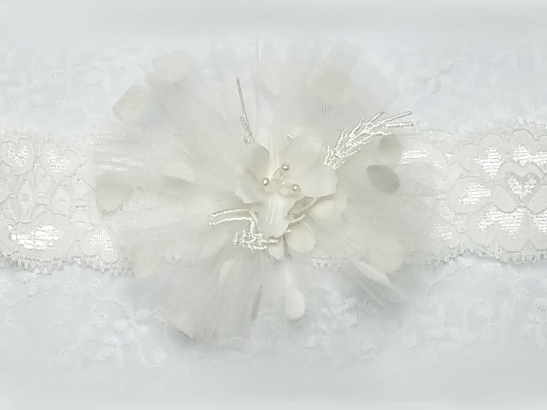 Antique White Tulle headband