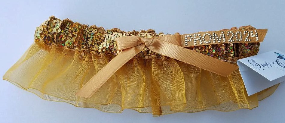 Gold Sequin Garter w/ Prom 2024