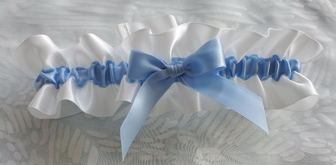 Something Blue satin garter