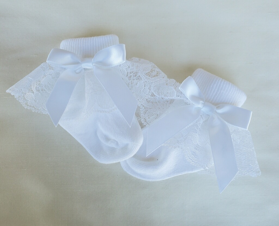 Baby Girl's Socks w/ Lace & Bow