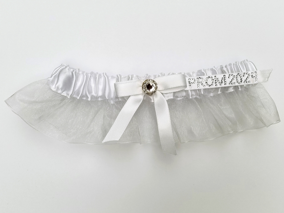 White Organza Prom Garter