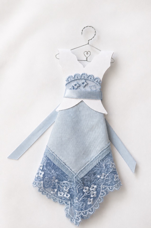 Blue Silk Wedding Dress Hanky