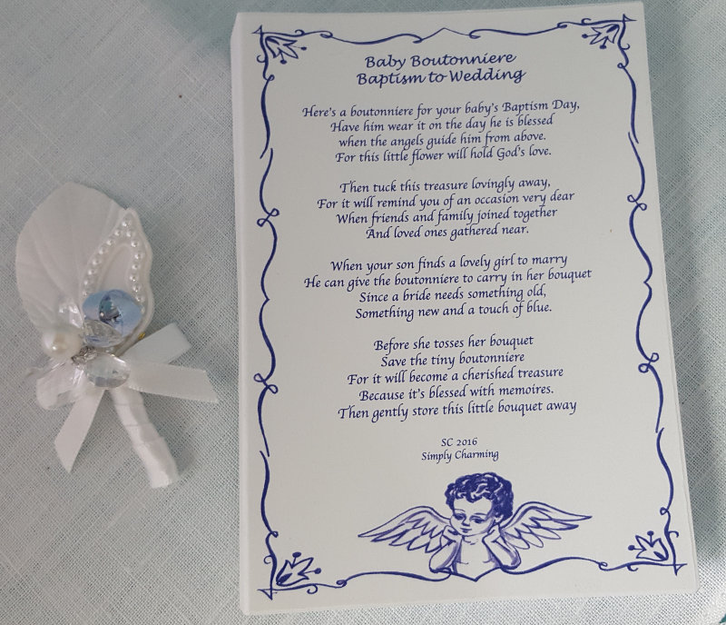 Baby Boutonniere w/ Poem