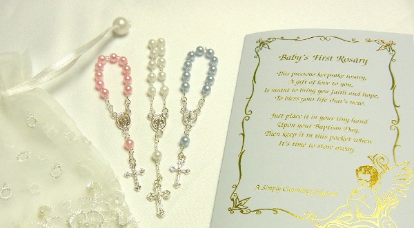 Baby's First Rosary Gift boxed w/poem