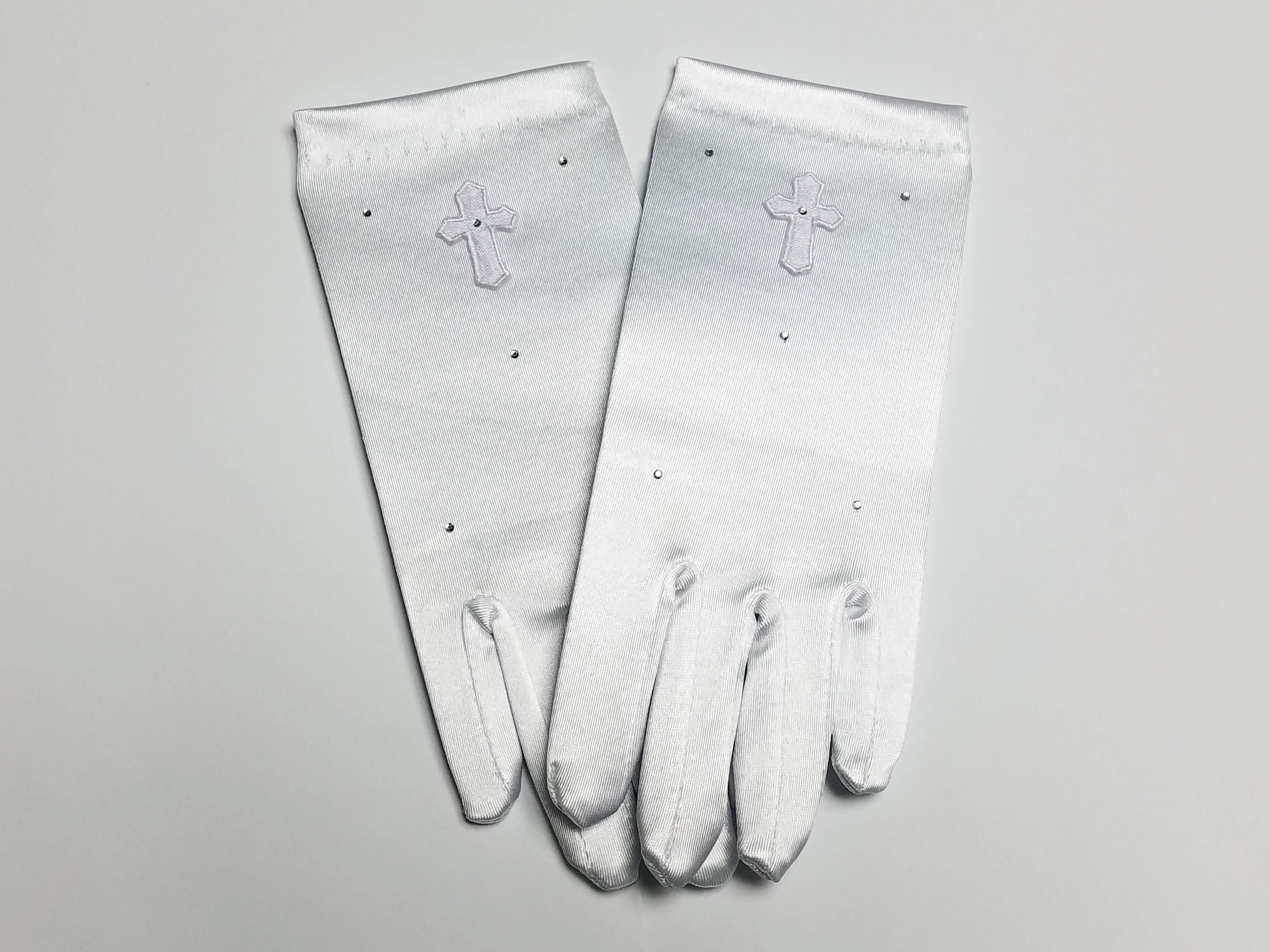 FIRST COMMUNION SATIN GIRL'S GLOVES