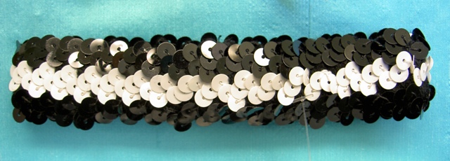Black and White Sequin Garter Band