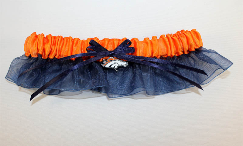 Denver Broncos Inspired Garter with Licensed Charm