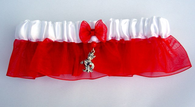 North Carolina State University Inspired Garter with Licensed Collegiate Charm