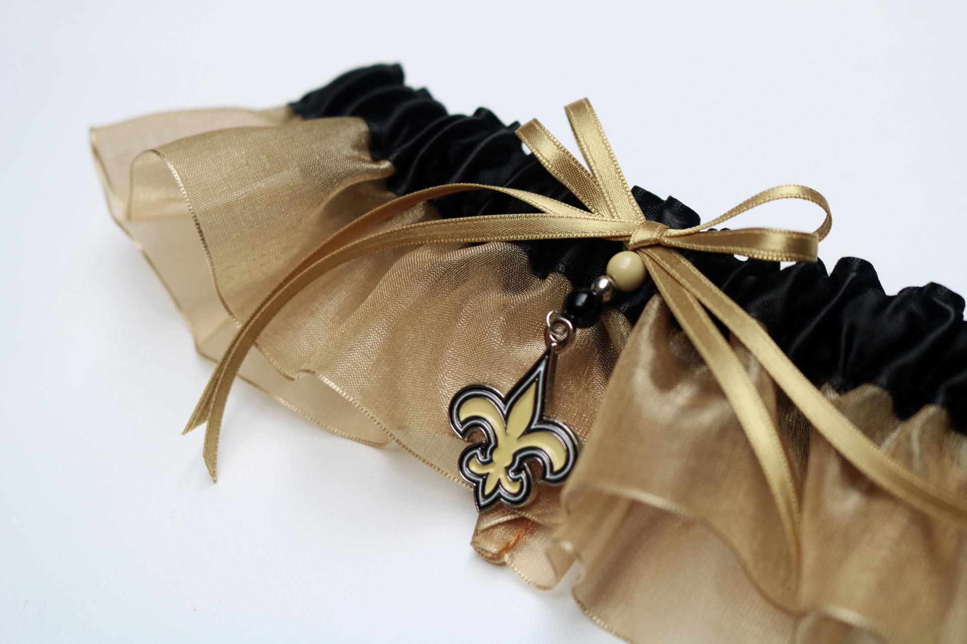 New Orleans Saints Inspired Garter with Licensed Charm
