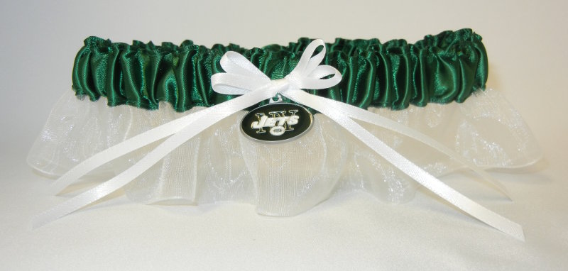 New York Jets Inspired Garter with Licensed Charm