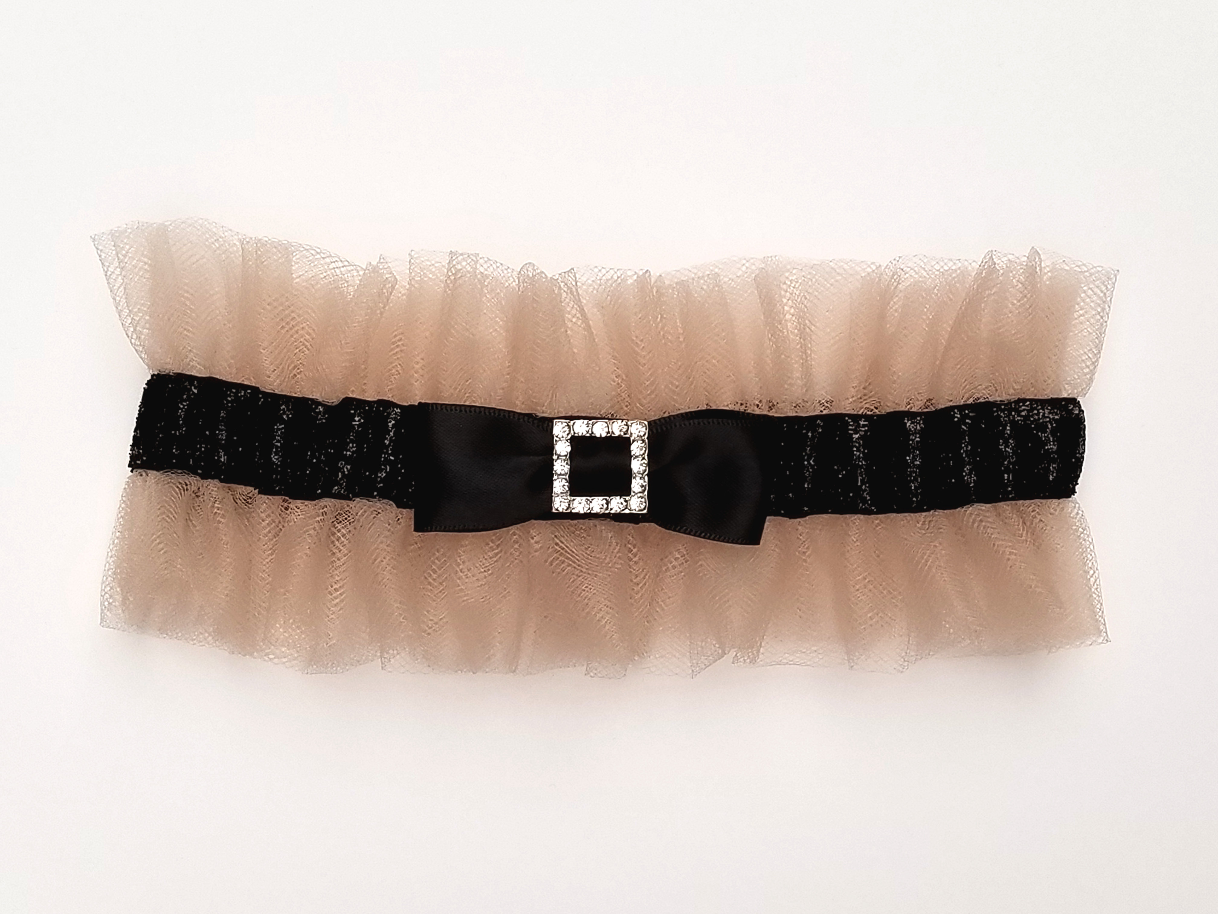 Rose Gold Tulle Garter