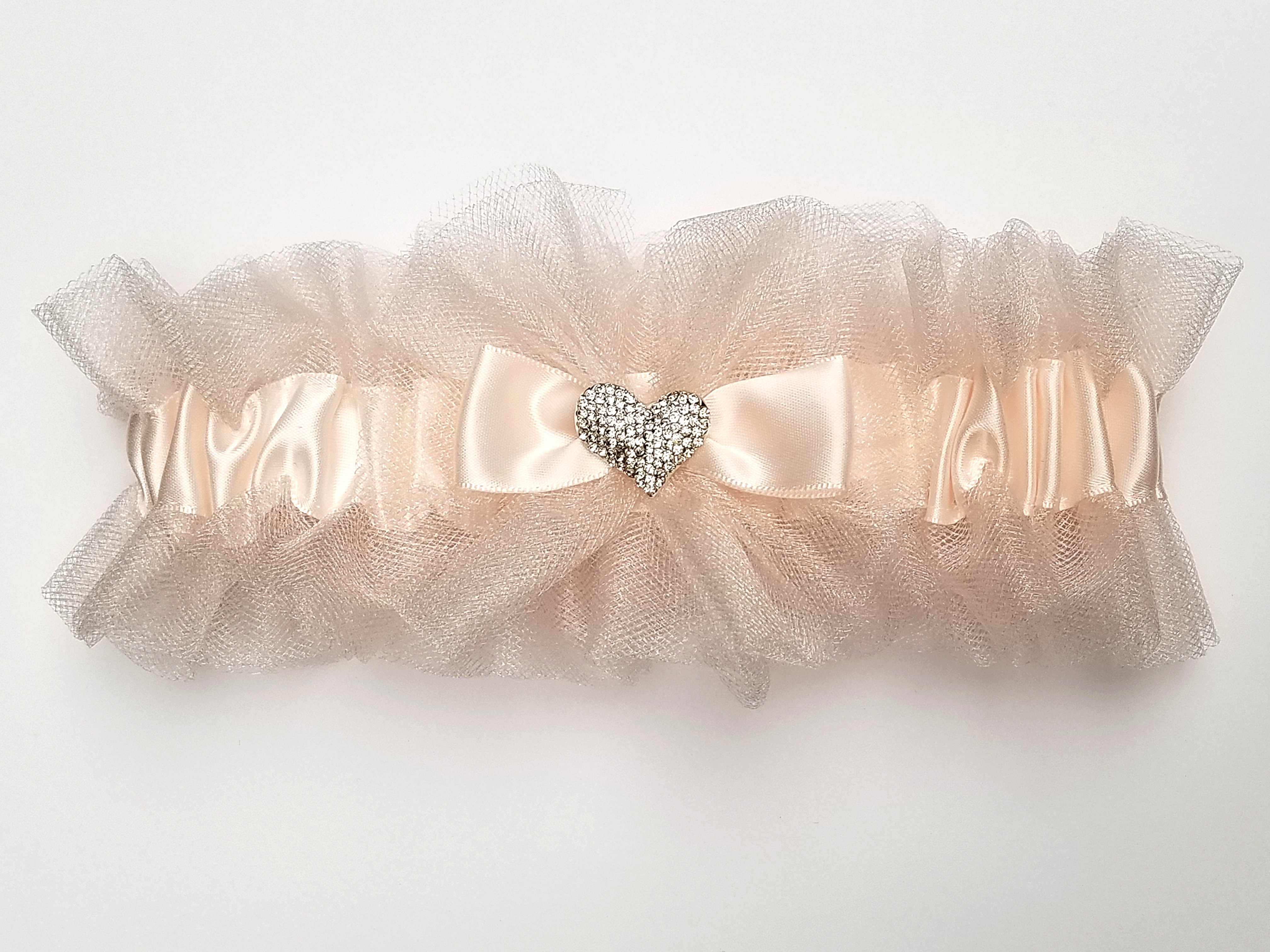 Blush Tulle and Satin Garter