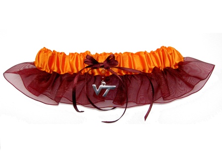 Virginia Tech Inspired Garter with Licensed Collegiate Charm