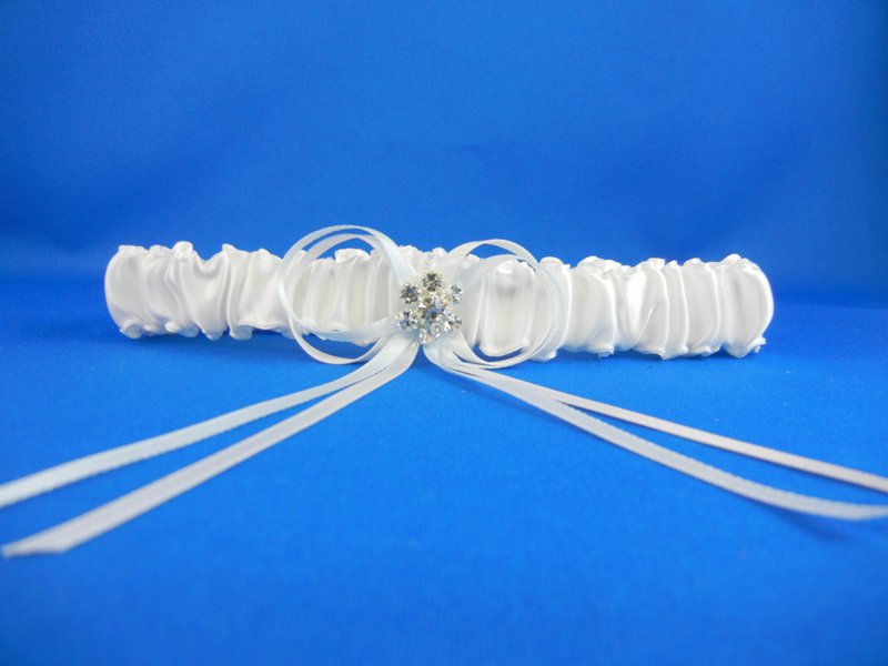 Garter Band with Crystal Flower