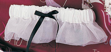 Organza Garter w/ Black Bow