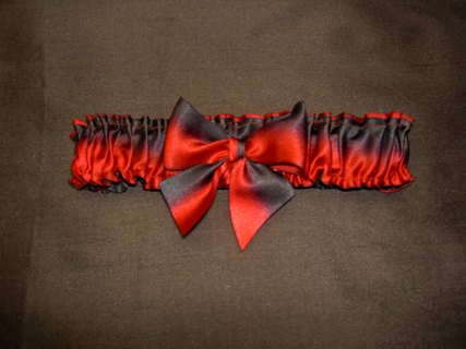 Chocolate/Strawberry Silk Satin Garter Band