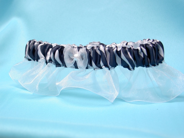 Zebra and White Satin Garter