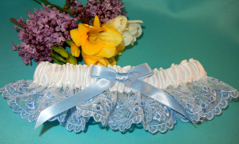 Blue French Lace Garter