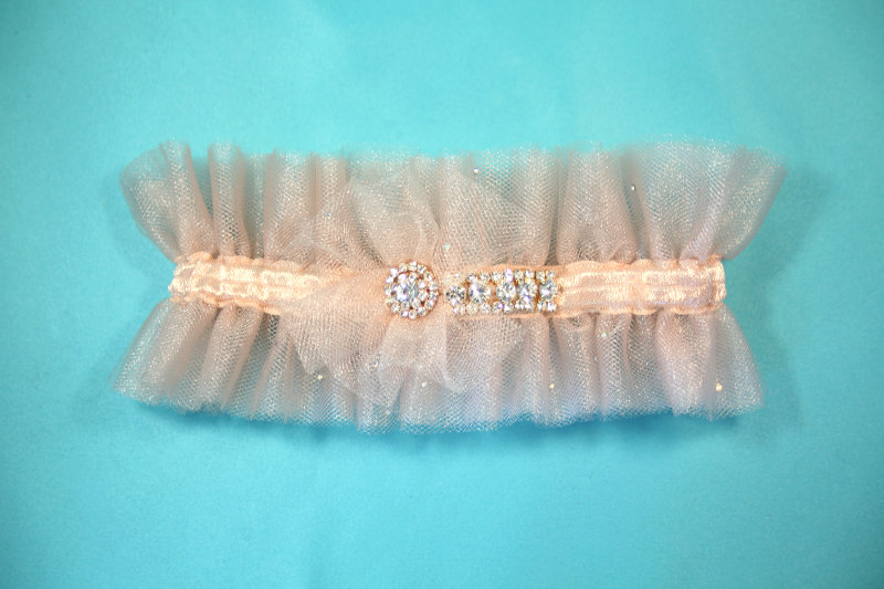 Rose Gold Tulle Garter