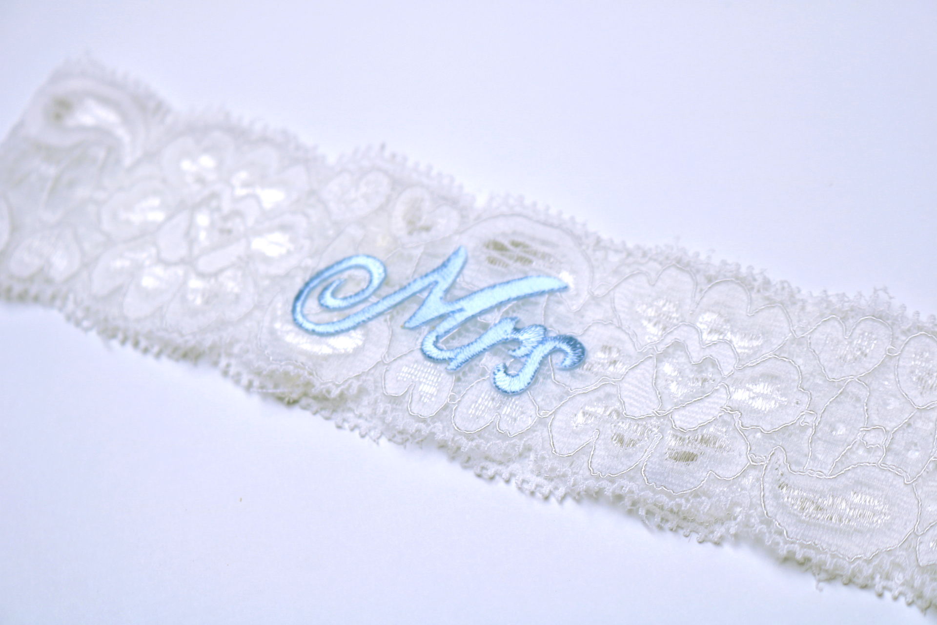 STRETCH LACE GARTER WITH BLUE 
