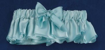 Hand-Dyed Robin's Egg Blue Silk Satin Garter