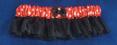 Black Garter w/ Red Polka Dot Band