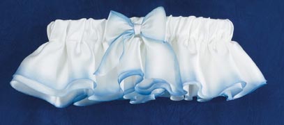 Hand-Dyed Something Blue Silk Charmeuse Garter