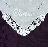 Sister Embroidered Hankie