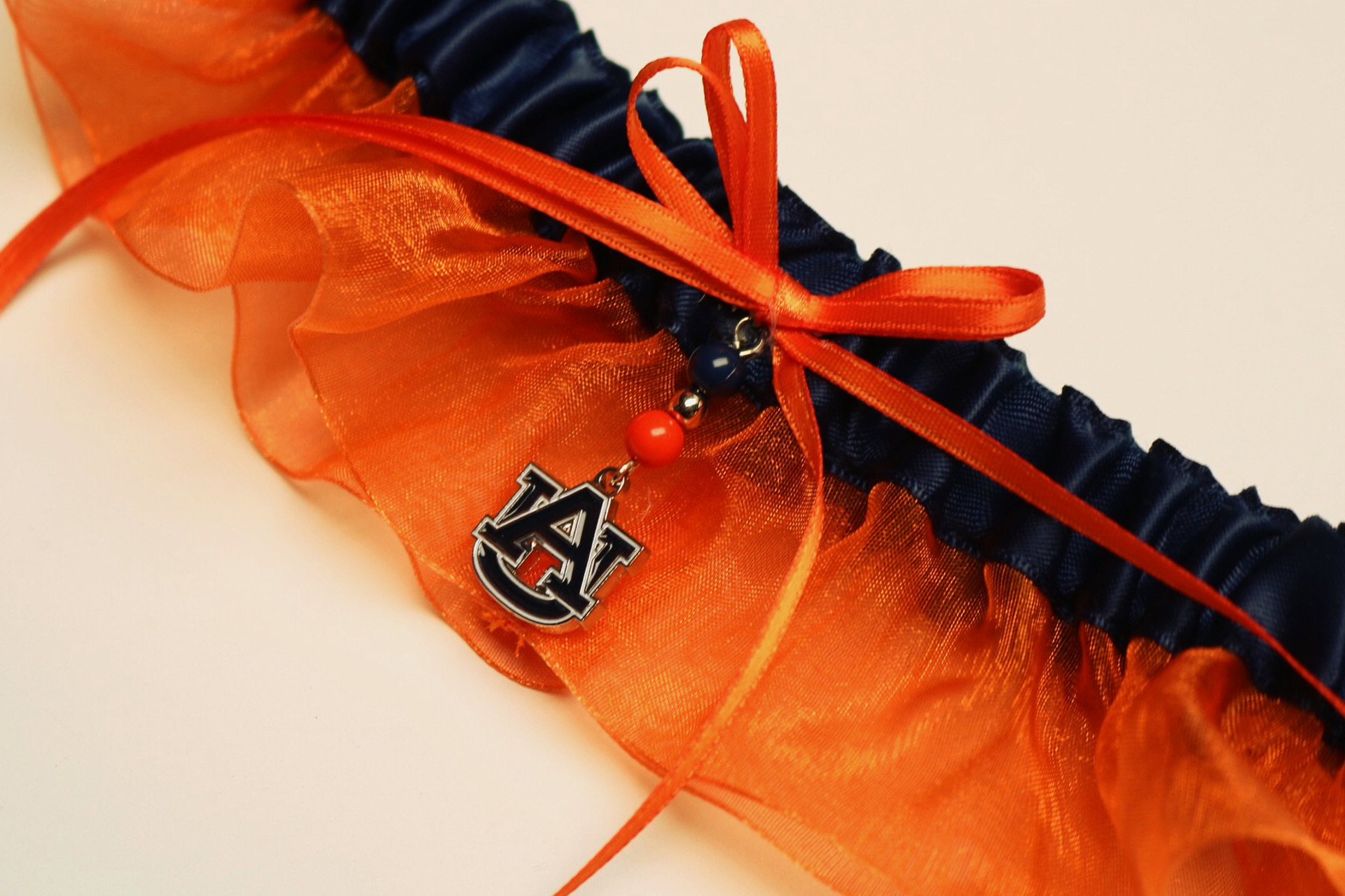 Auburn University Inspired Garter with Licensed Collegiate Charm