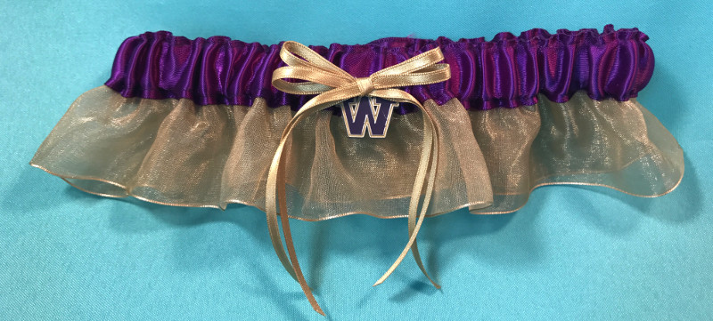 University of Washington Inspired Garter with Licensed Collegiate Charm