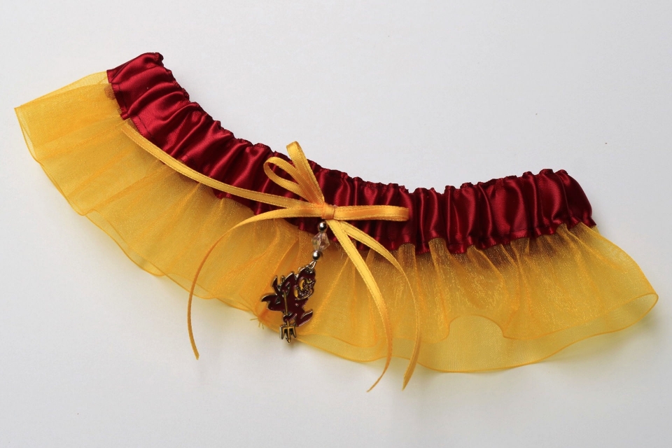 Arizona State University Inspired Garter with Licensed Collegiate Charm