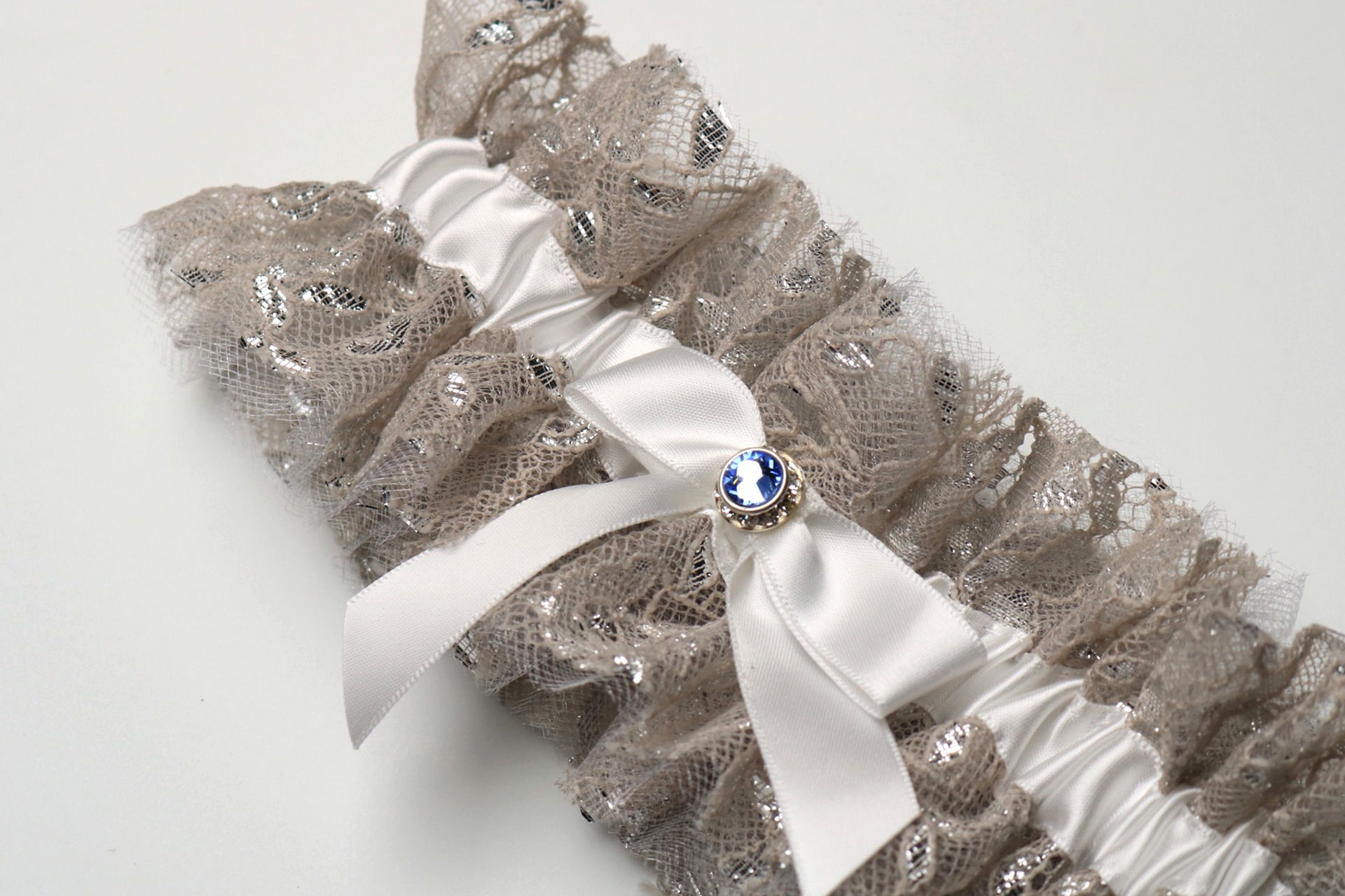 Silver Lace & Tulle Garter