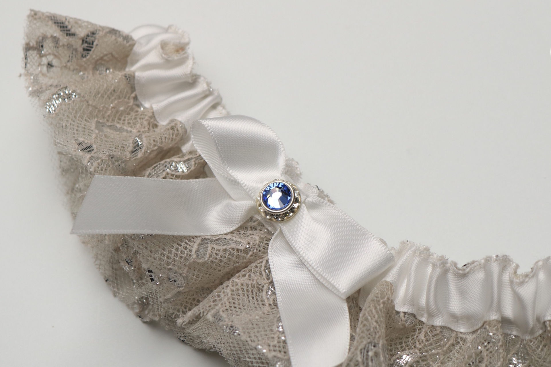 Silver Lace & Tulle Garter