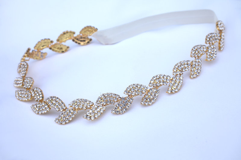 Gold Crystal Leaf Garter