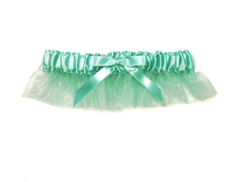 Aqua Organza Garter