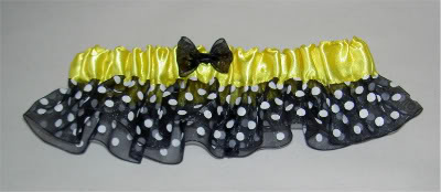 Yellow/Black Polka Dot Garter