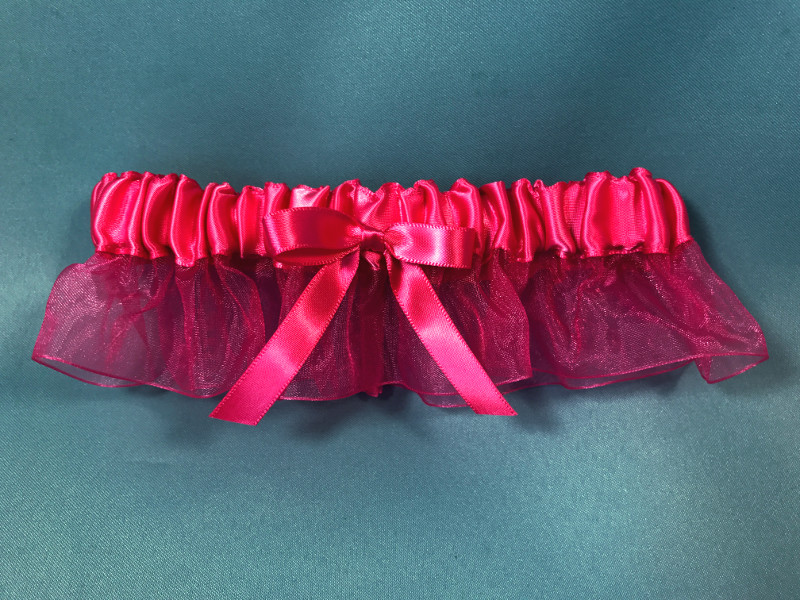 Hot Pink Organza Garter