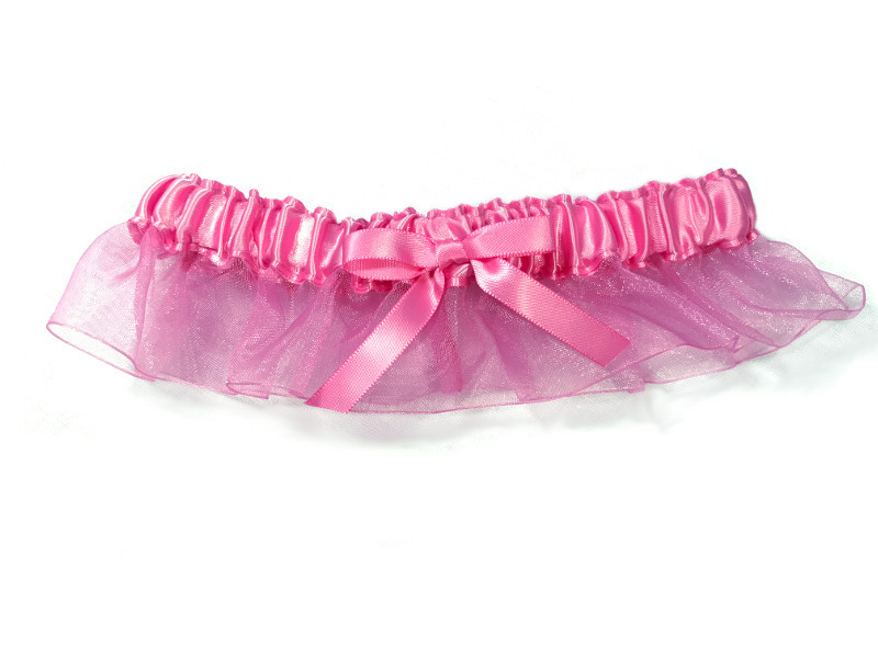 Shocking Pink Organza Garter