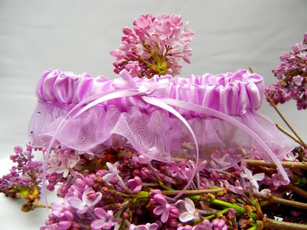 Lavender Garter with Crystals