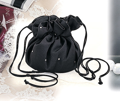 Black satin pouch with our fine crystals Black satin pouch with our fine crystals