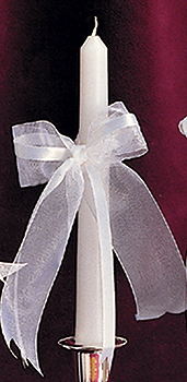 Candle Tapers with Organza Bows
