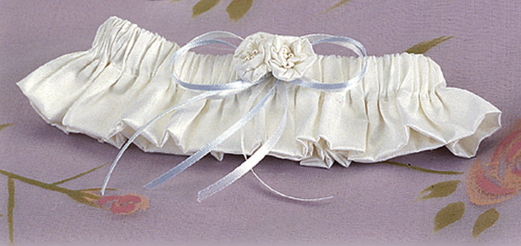 Silk Shantung Garter w/ roses