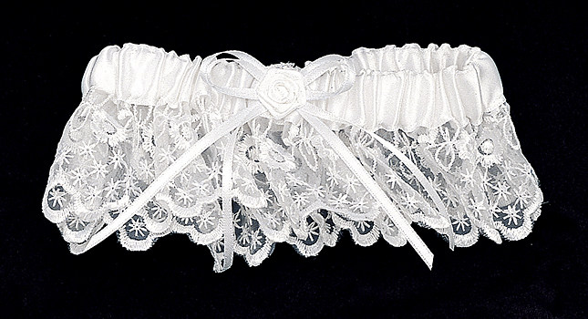 Embroidered Organza Garter