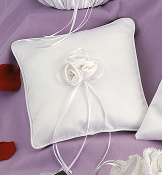 Satin Rose Ring Pillow