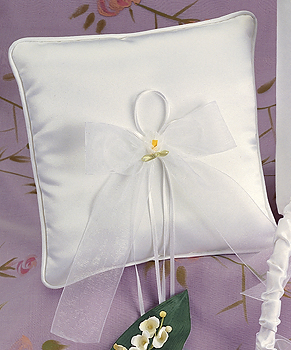 Satin Ring Pillow with Calla Lily