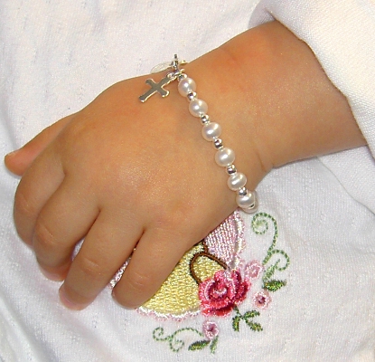Freshwater Pearl & Silver Baby Bracelet