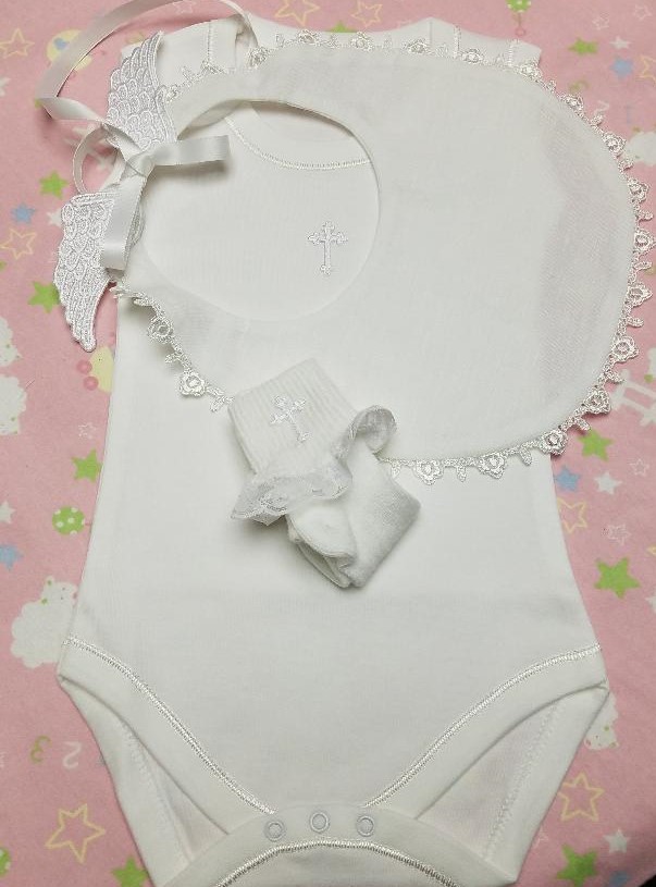 Girl's Christening Set w/ Wings